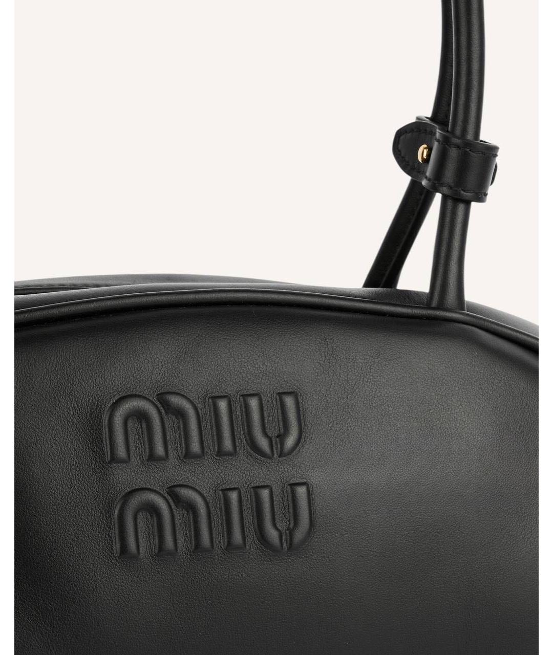 MIU MIU Черная кожаная сумка с короткими ручками, фото 5