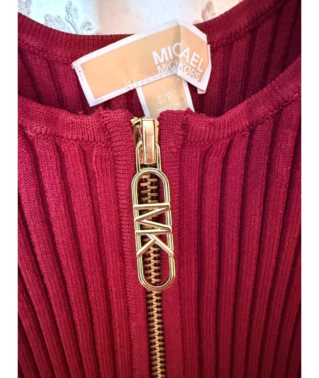 MICHAEL KORS Бордовое вискозное повседневное платье, фото 4