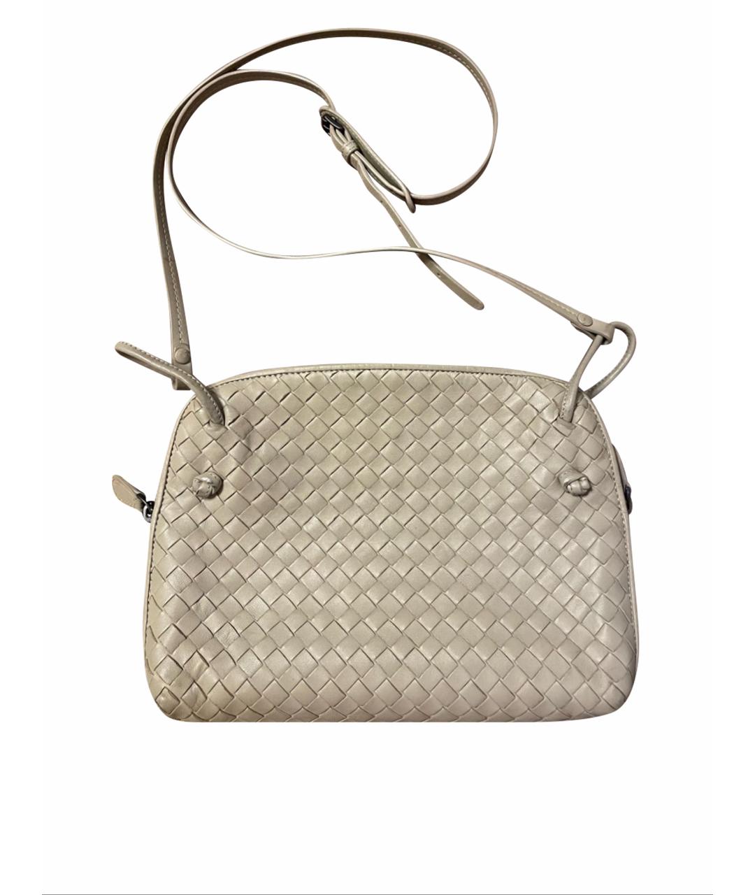 BOTTEGA VENETA Бежевая кожаная сумка через плечо, фото 1