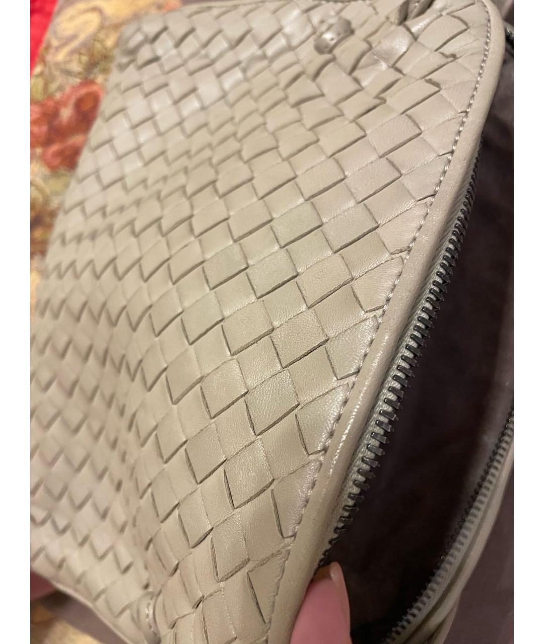 BOTTEGA VENETA Бежевая кожаная сумка через плечо, фото 4