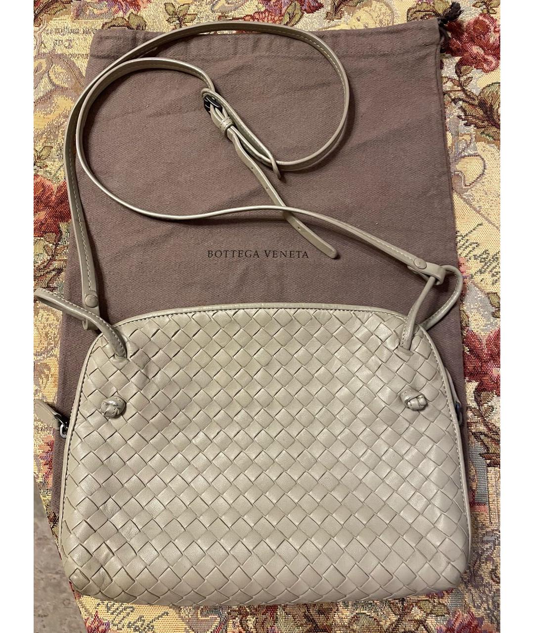BOTTEGA VENETA Бежевая кожаная сумка через плечо, фото 9