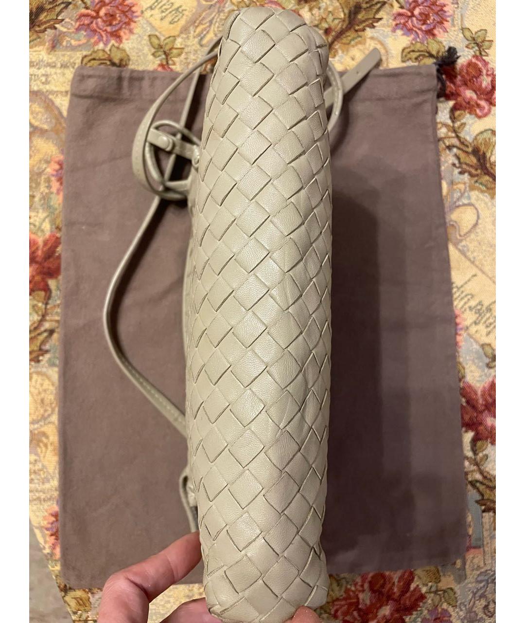 BOTTEGA VENETA Бежевая кожаная сумка через плечо, фото 8