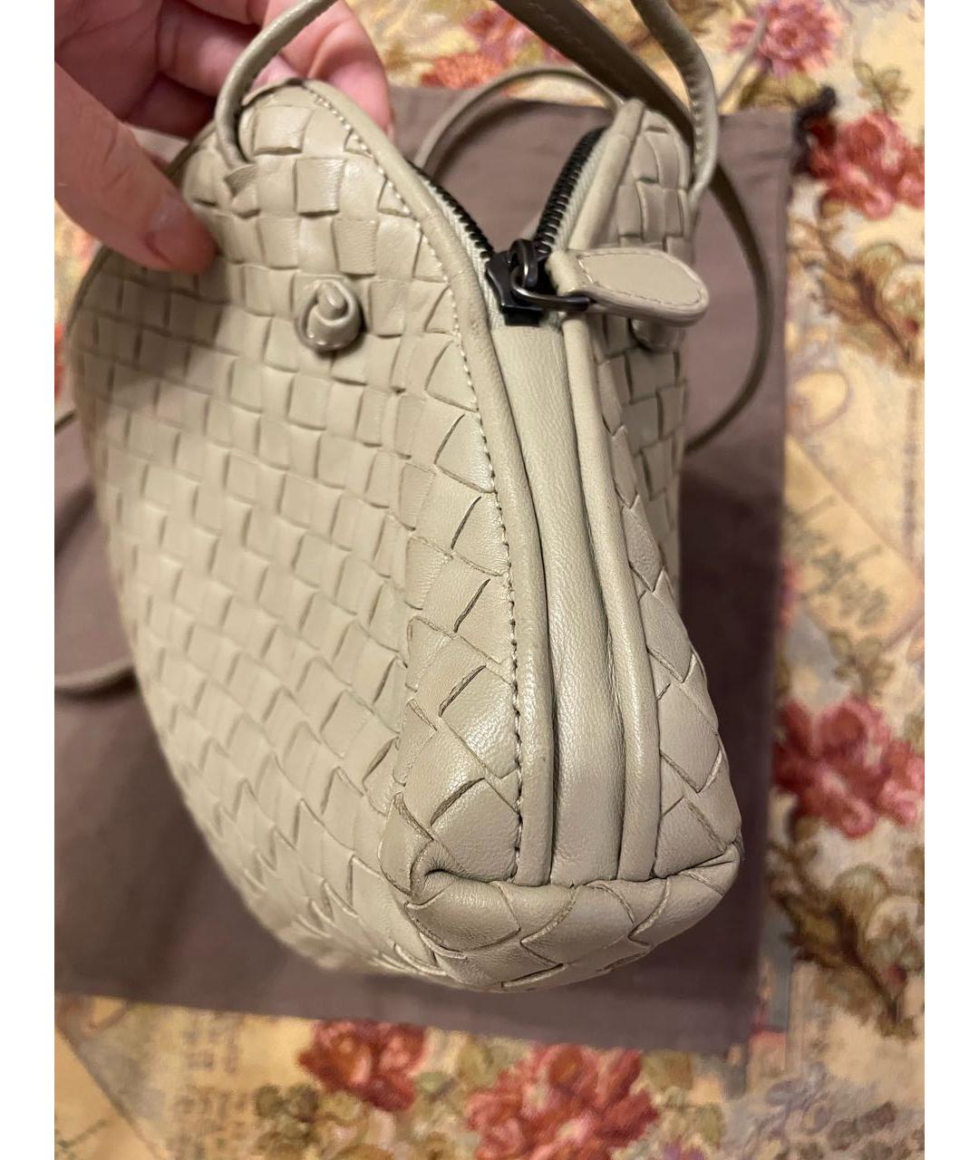 BOTTEGA VENETA Бежевая кожаная сумка через плечо, фото 2