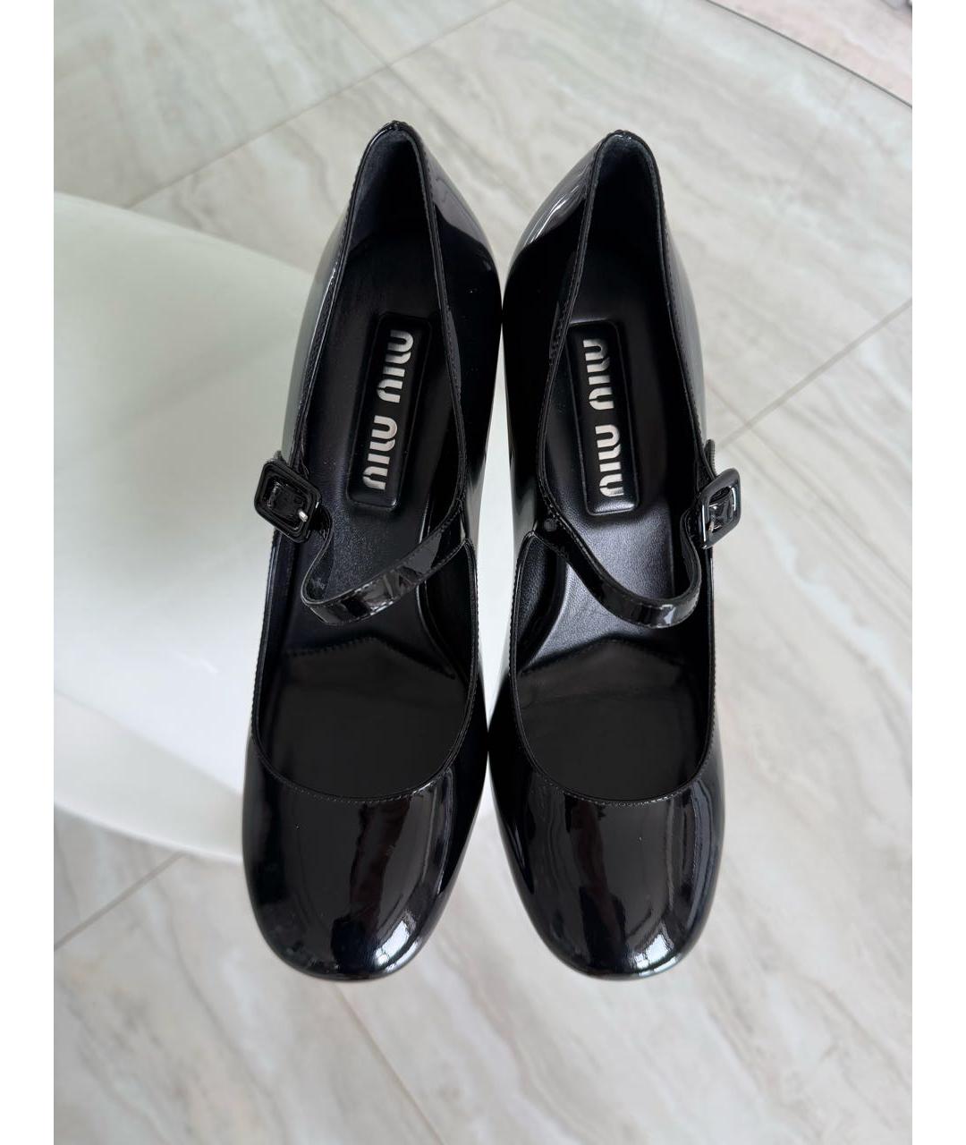 MIU MIU Черные туфли из лакированной кожи, фото 2