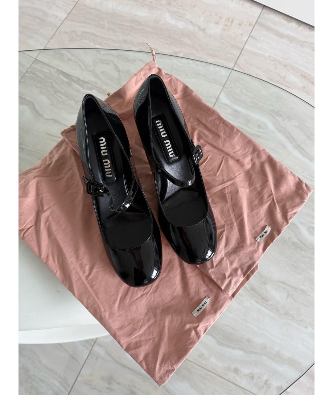 MIU MIU Черные туфли из лакированной кожи, фото 6
