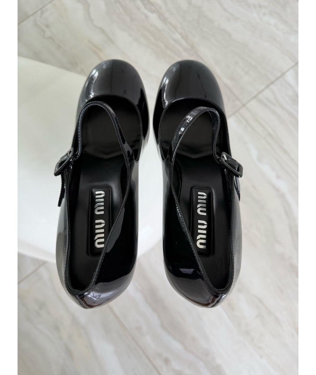 MIU MIU Черные туфли из лакированной кожи, фото 3