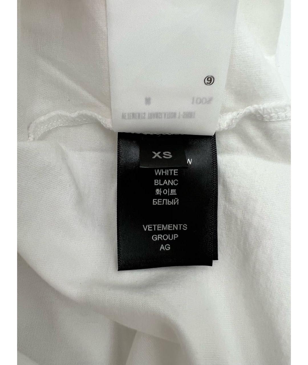 VETEMENTS Белая хлопковая футболка, фото 4