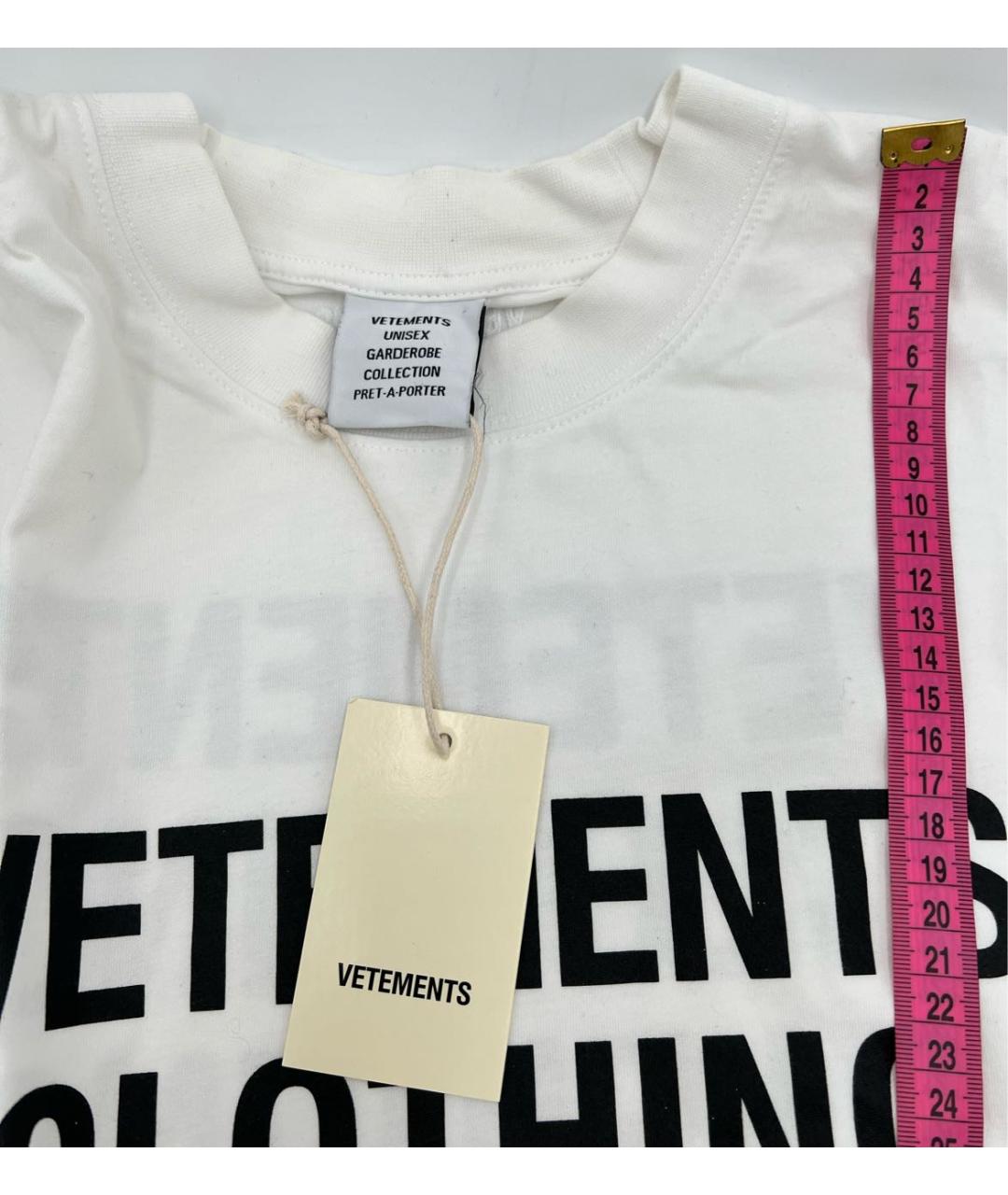VETEMENTS Белая хлопковая футболка, фото 3