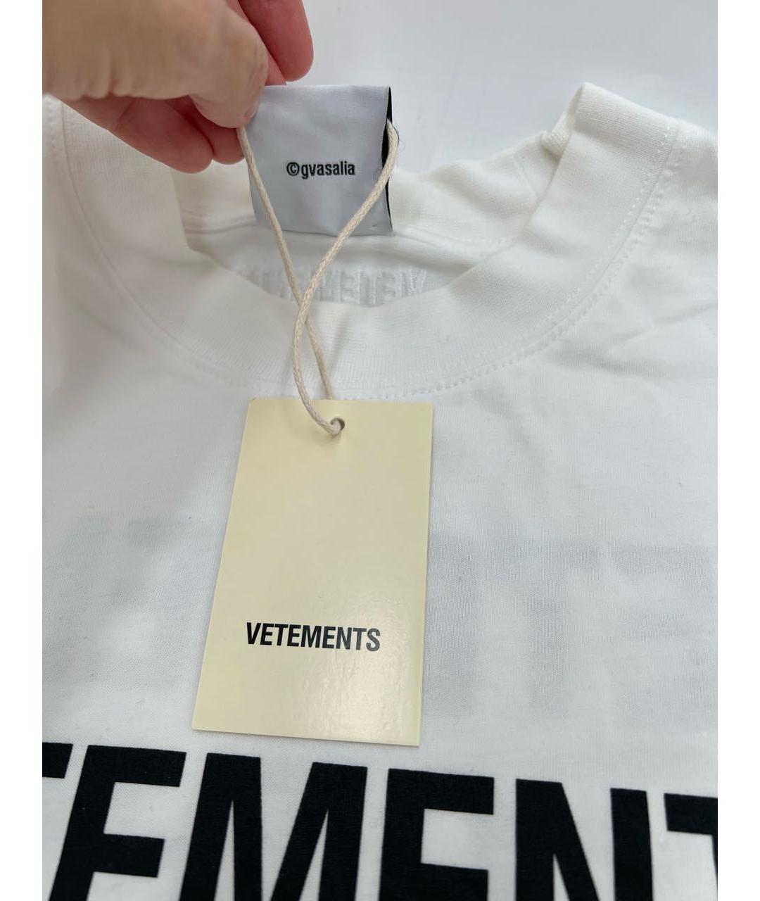 VETEMENTS Белая хлопковая футболка, фото 5