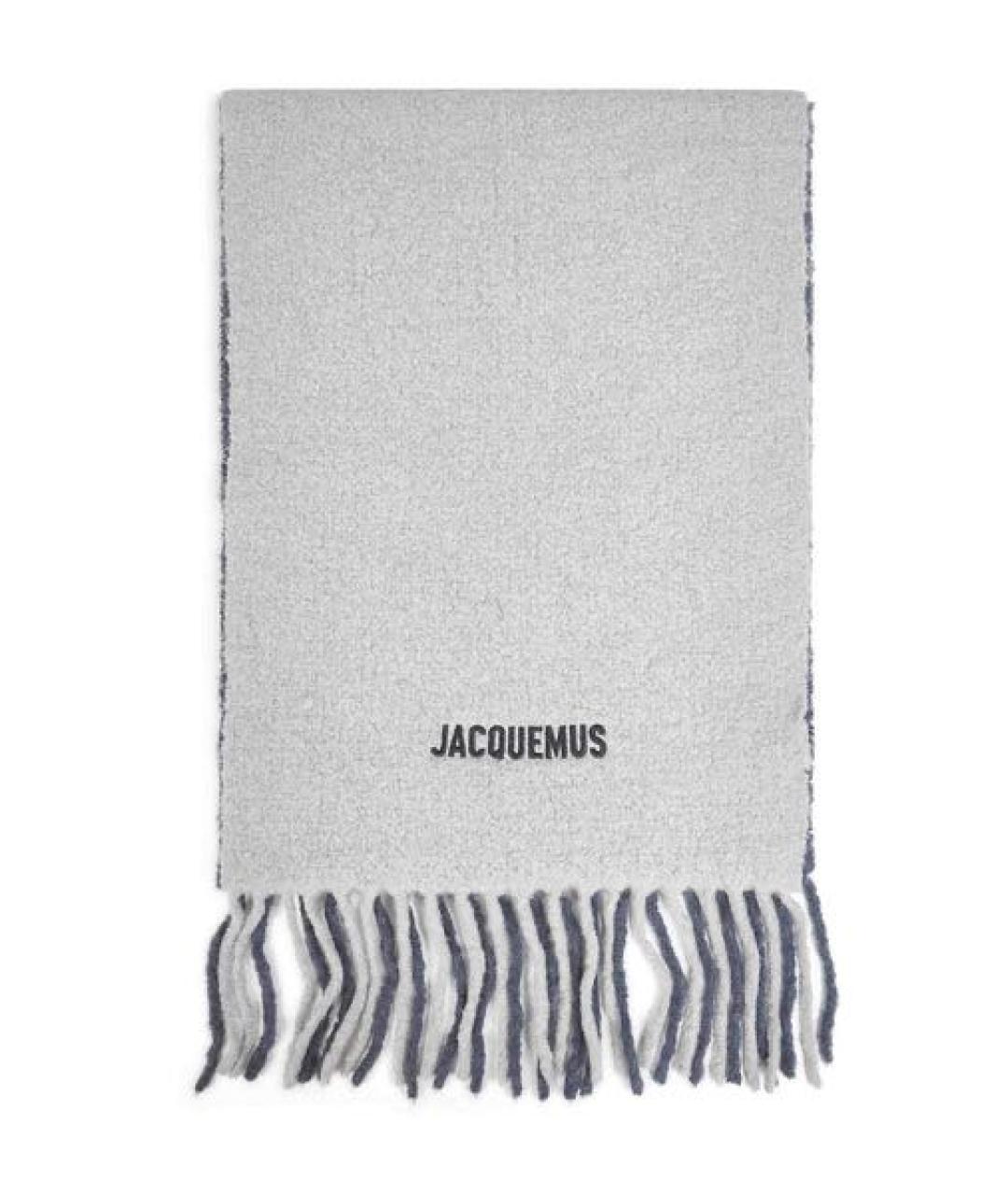 JACQUEMUS Серый шерстяной шарф, фото 1