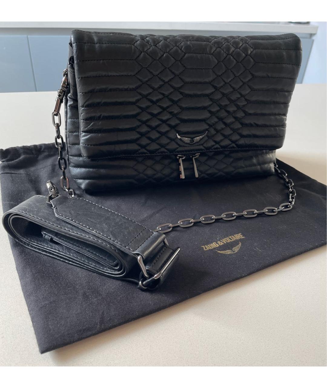 ZADIG & VOLTAIRE Черная кожаная сумка через плечо, фото 4