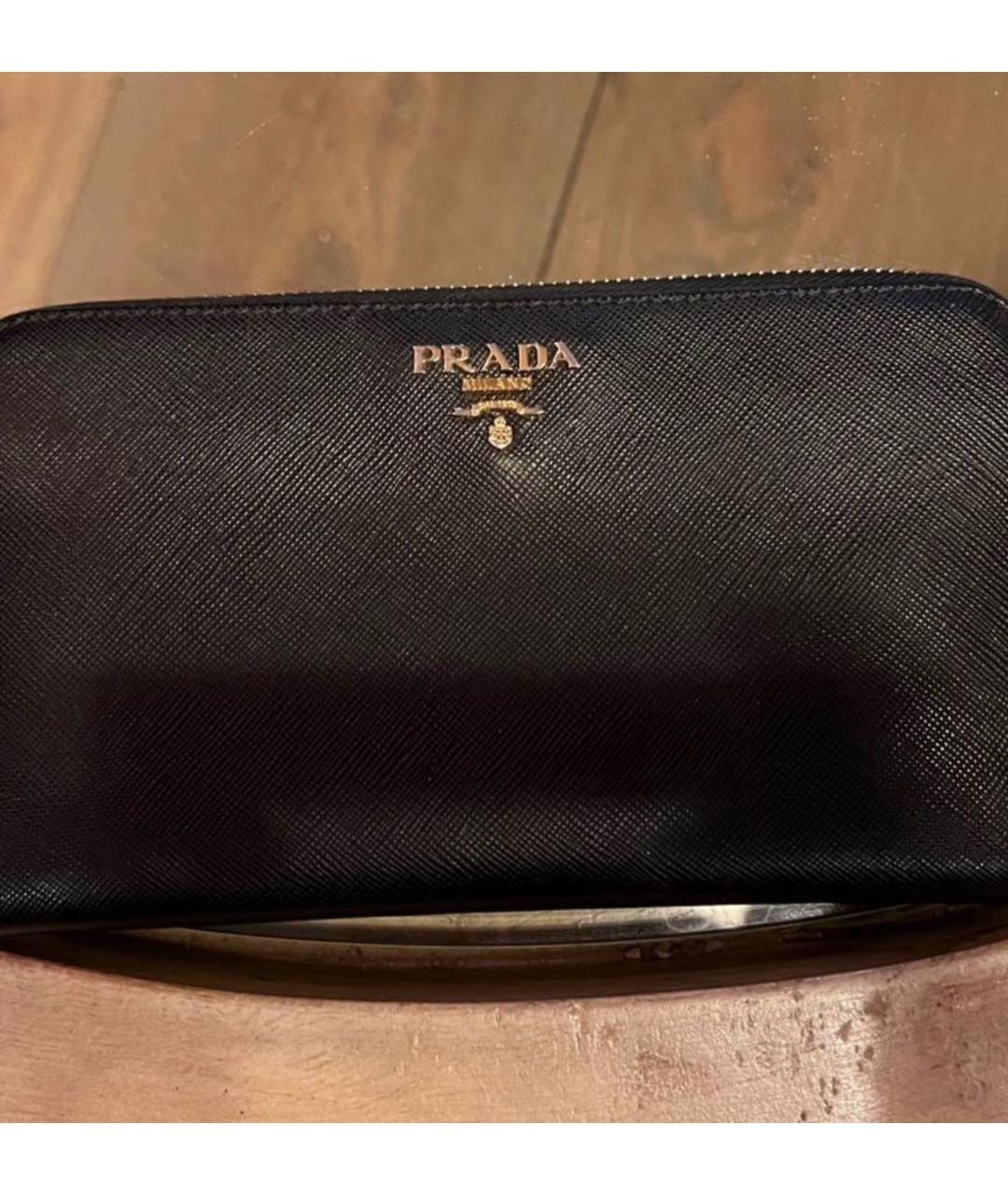 PRADA Черный кожаный кошелек, фото 2