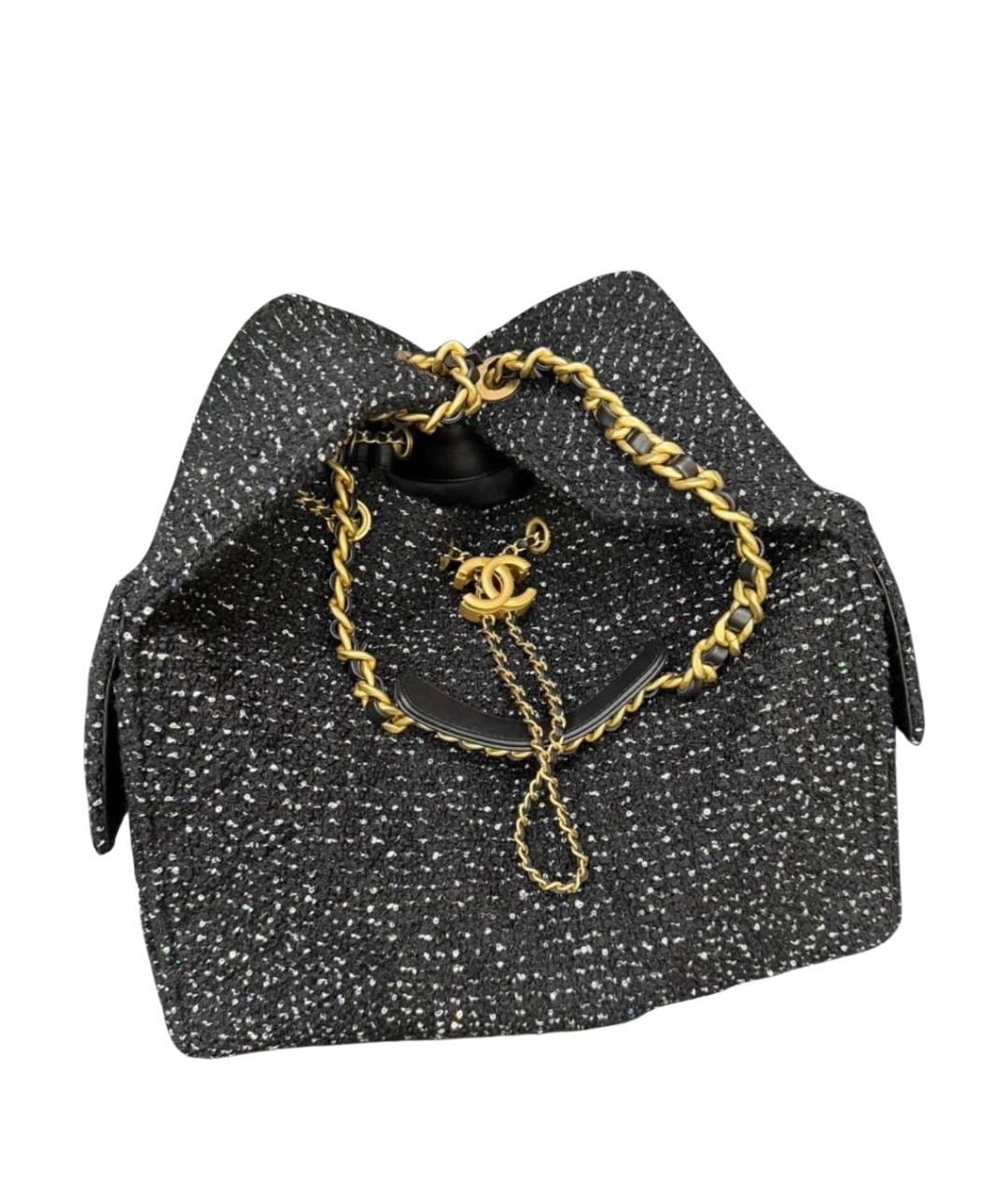 CHANEL Темно-синяя твидовая сумка через плечо, фото 1