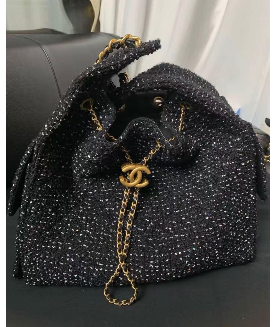 CHANEL Темно-синяя твидовая сумка через плечо, фото 3
