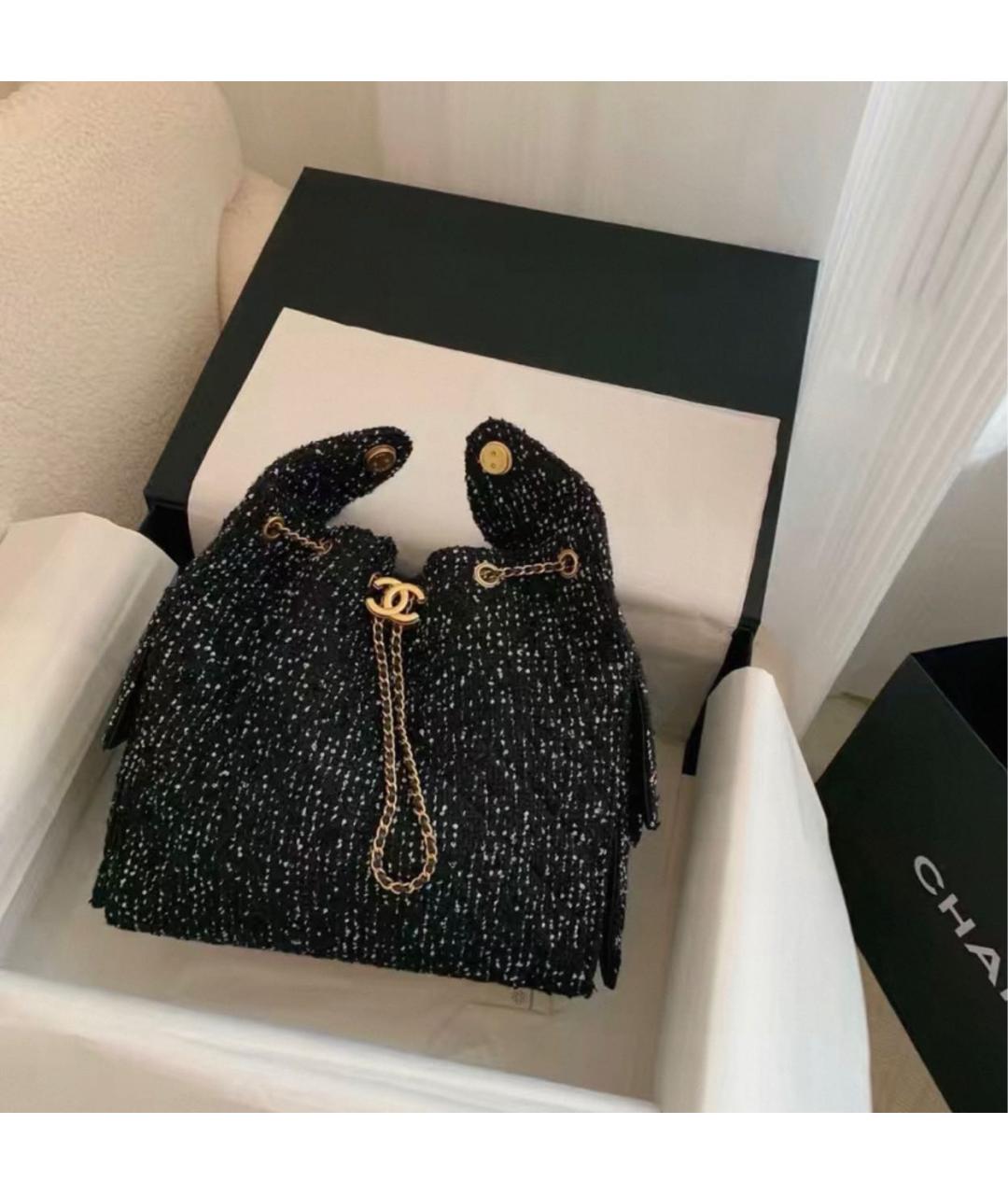 CHANEL Темно-синяя твидовая сумка через плечо, фото 2