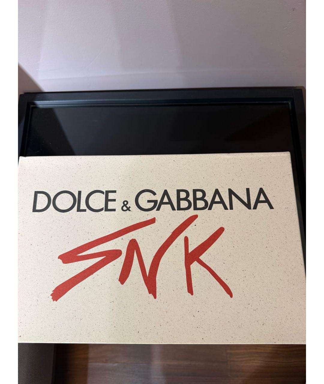 DOLCE&GABBANA Белые кожаные кеды, фото 8