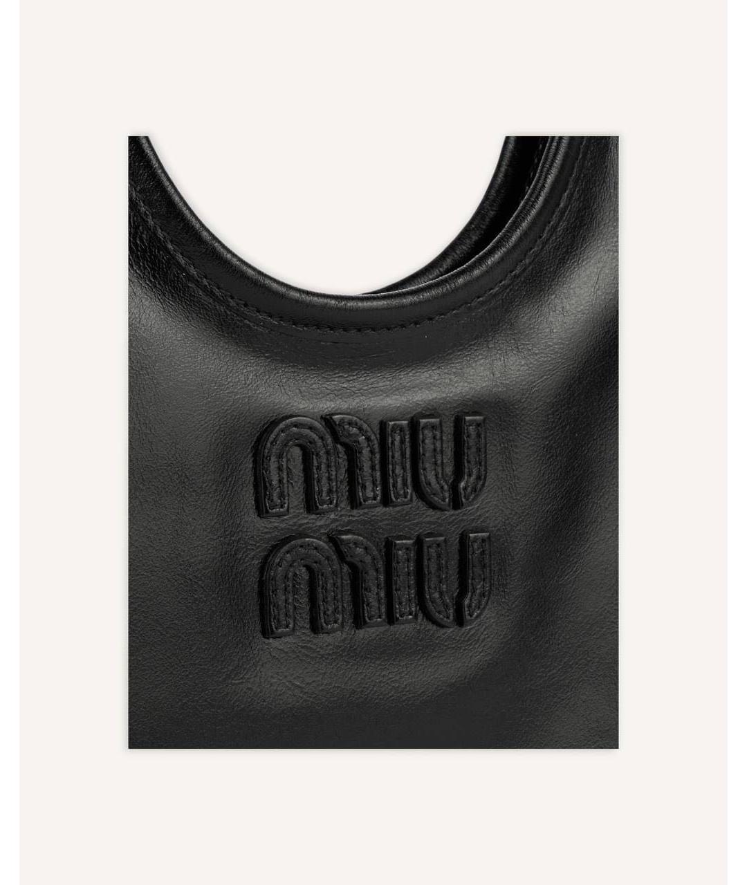 MIU MIU Черная кожаная сумка тоут, фото 4