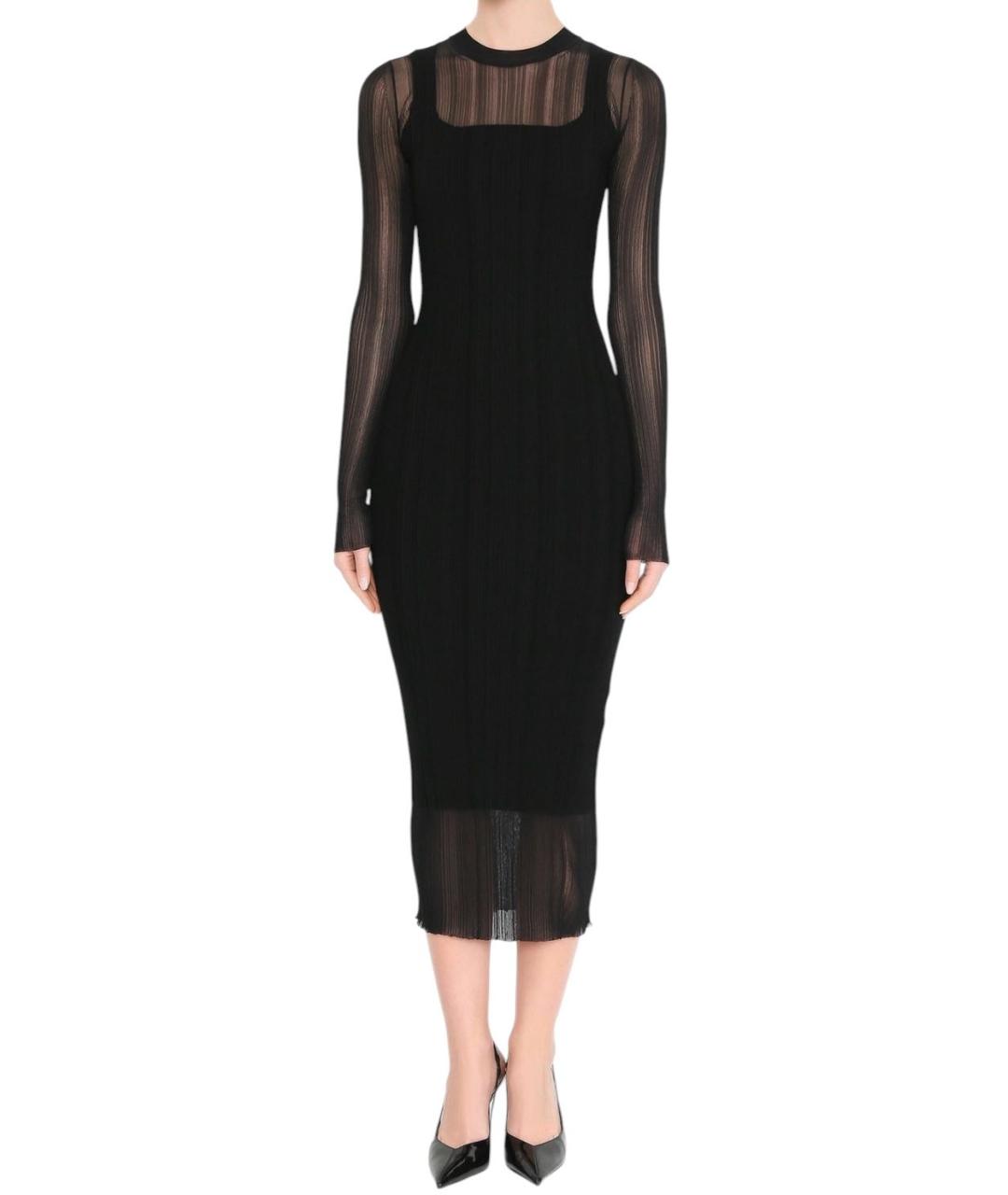 SPORTMAX Черное вискозное повседневное платье, фото 2