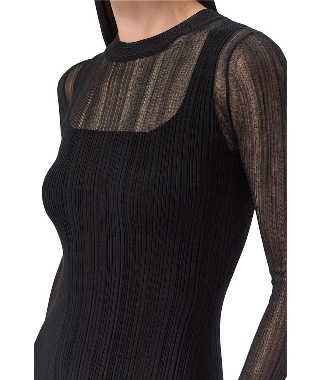 SPORTMAX Черное вискозное повседневное платье, фото 4