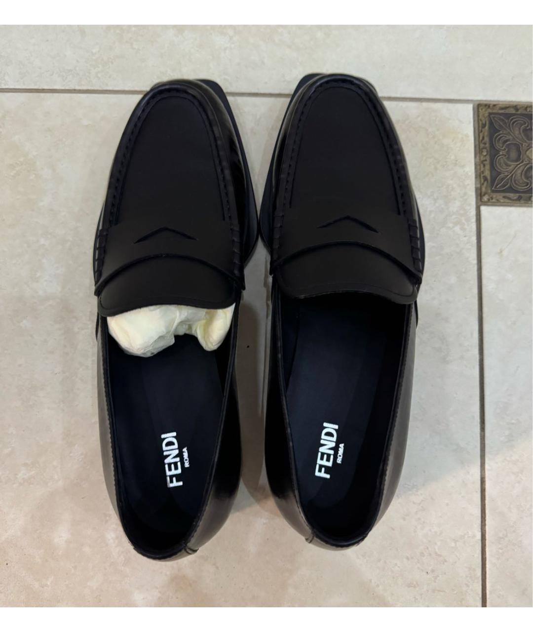 FENDI Черные кожаные туфли, фото 3
