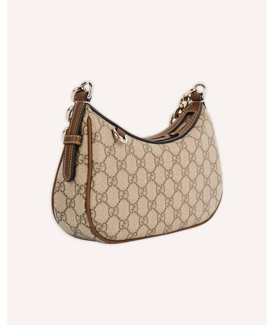 GUCCI Коричневая сумка с короткими ручками из канвы, фото 2