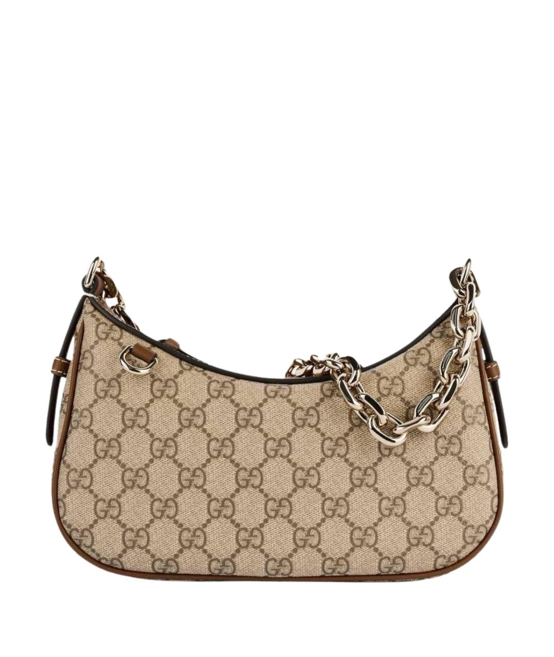 GUCCI Коричневая сумка с короткими ручками из канвы, фото 1