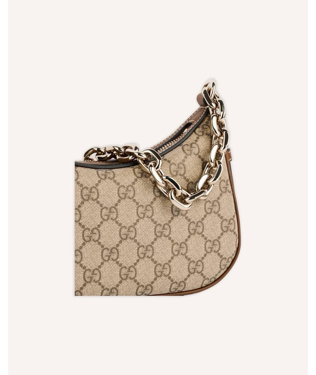 GUCCI Коричневая сумка с короткими ручками из канвы, фото 4