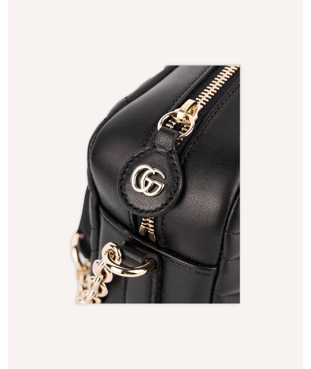 GUCCI Черная кожаная сумка через плечо, фото 5