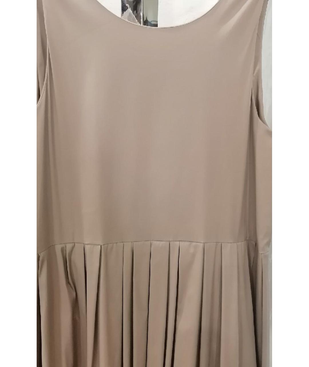 'S MAX MARA Бежевое хлопковое повседневное платье, фото 4