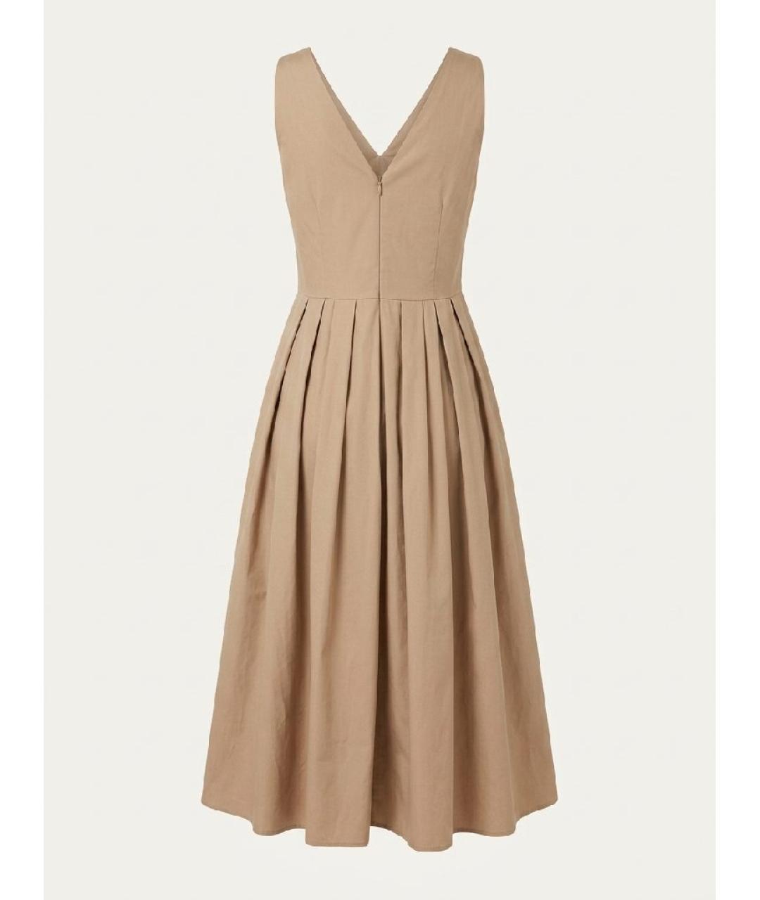 'S MAX MARA Бежевое хлопковое повседневное платье, фото 2