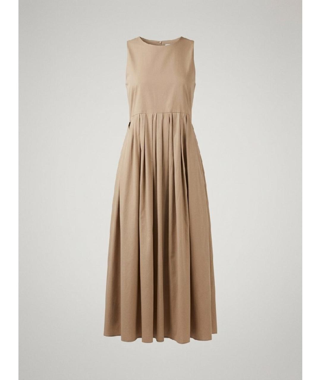 'S MAX MARA Бежевое хлопковое повседневное платье, фото 5