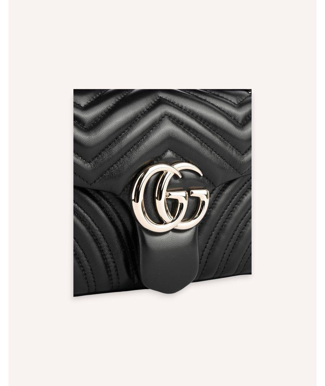 GUCCI Черная кожаная сумка через плечо, фото 4