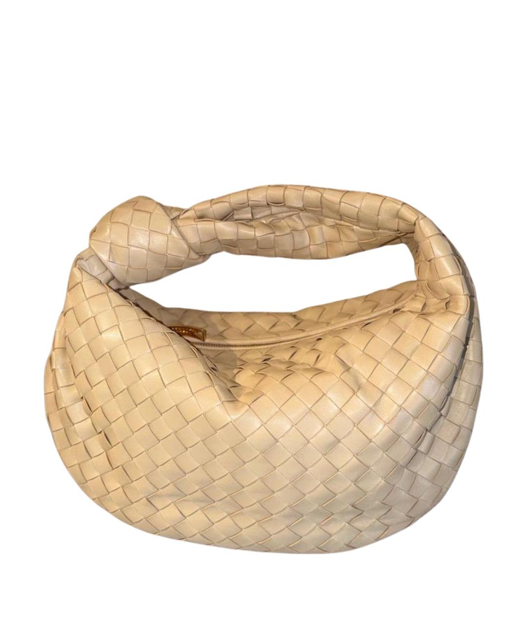 BOTTEGA VENETA Бежевая кожаная сумка с короткими ручками, фото 1