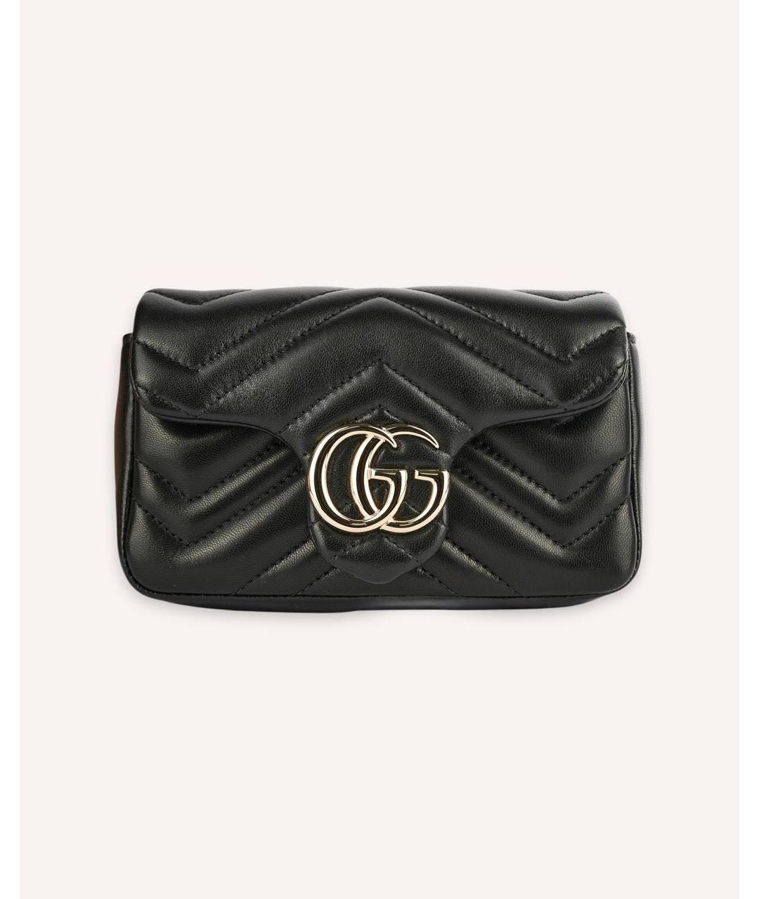 GUCCI Черная кожаная сумка через плечо, фото 6