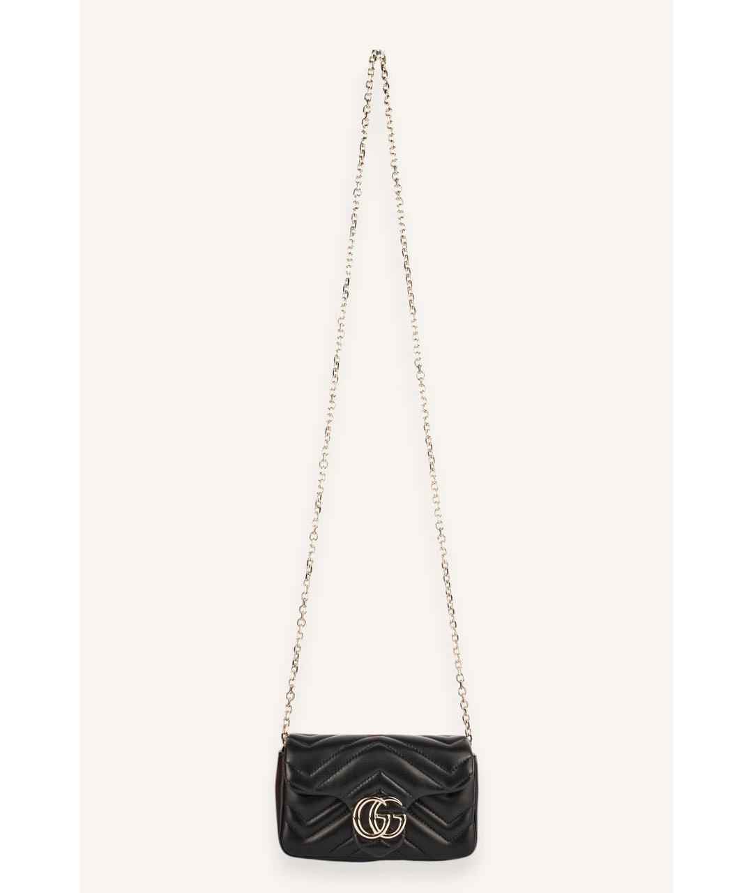 GUCCI Черная кожаная сумка через плечо, фото 4