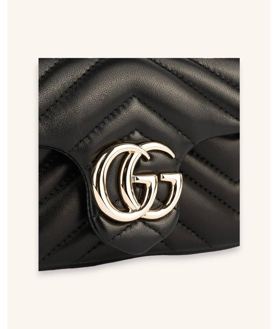 GUCCI Черная кожаная сумка через плечо, фото 3