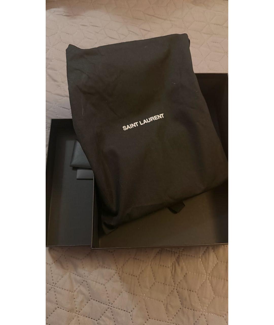 SAINT LAURENT Черная кожаная сумка с короткими ручками, фото 7