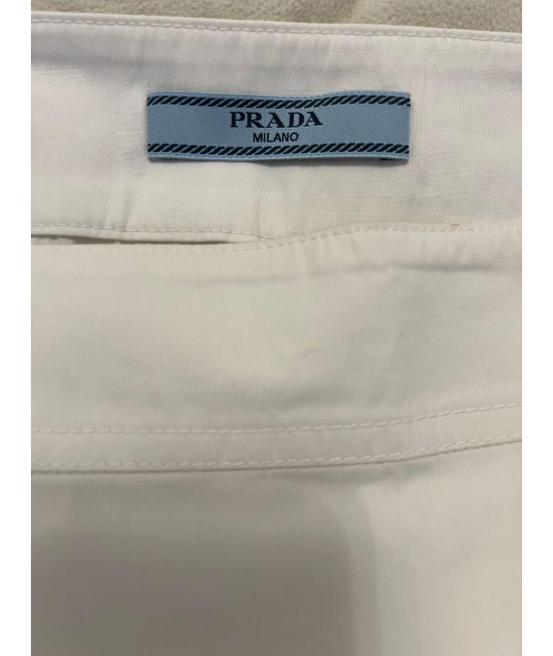 PRADA Белая хлопковая юбка миди, фото 4