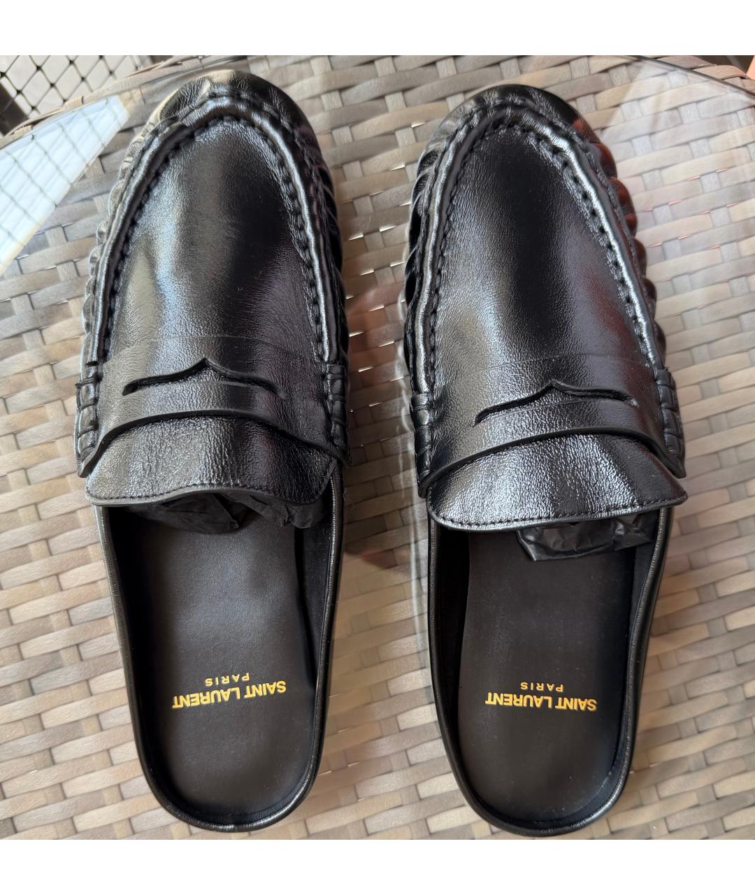 SAINT LAURENT Черные кожаные лоферы, фото 3