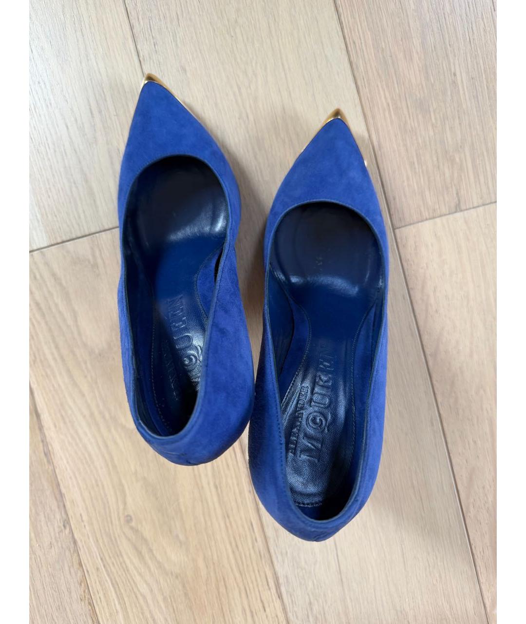 ALEXANDER MCQUEEN Синие замшевые туфли, фото 3