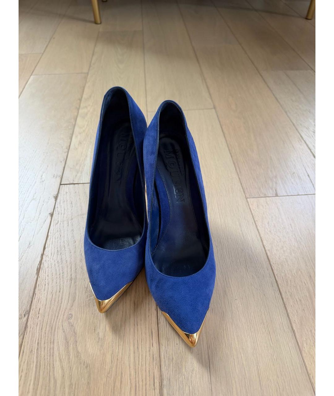 ALEXANDER MCQUEEN Синие замшевые туфли, фото 5