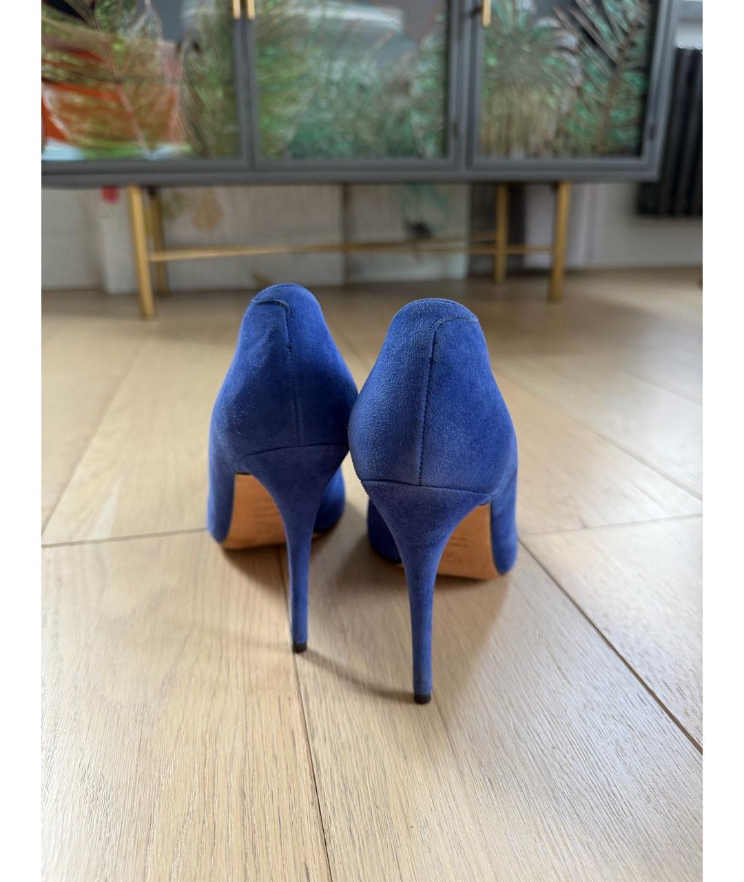 ALEXANDER MCQUEEN Синие замшевые туфли, фото 4