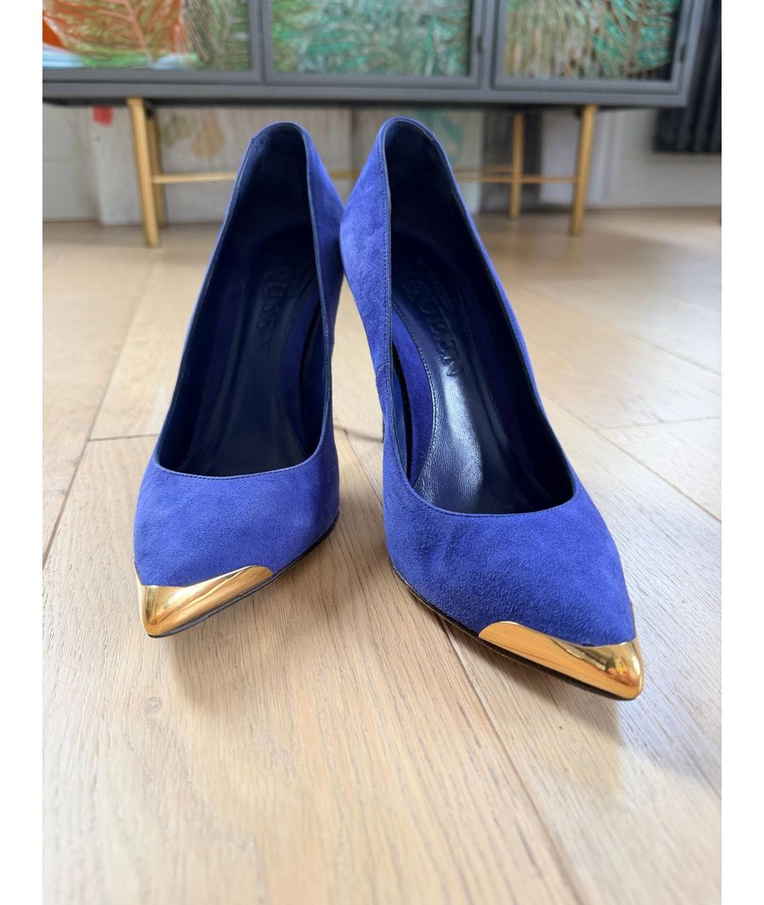 ALEXANDER MCQUEEN Синие замшевые туфли, фото 2
