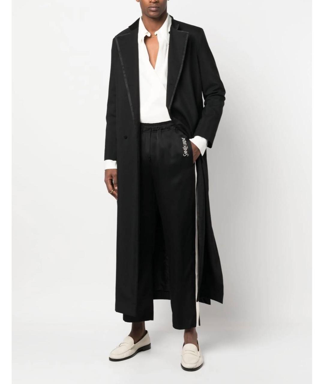 SAINT LAURENT Черные ацетатные повседневные брюки, фото 8
