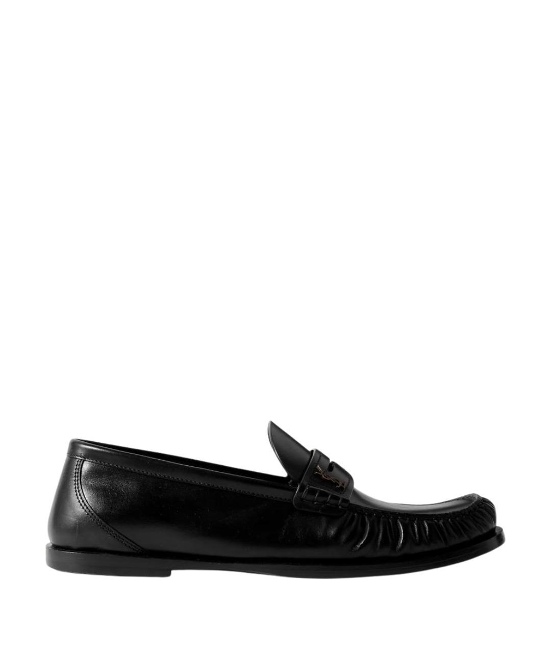 SAINT LAURENT Черные кожаные лоферы, фото 1