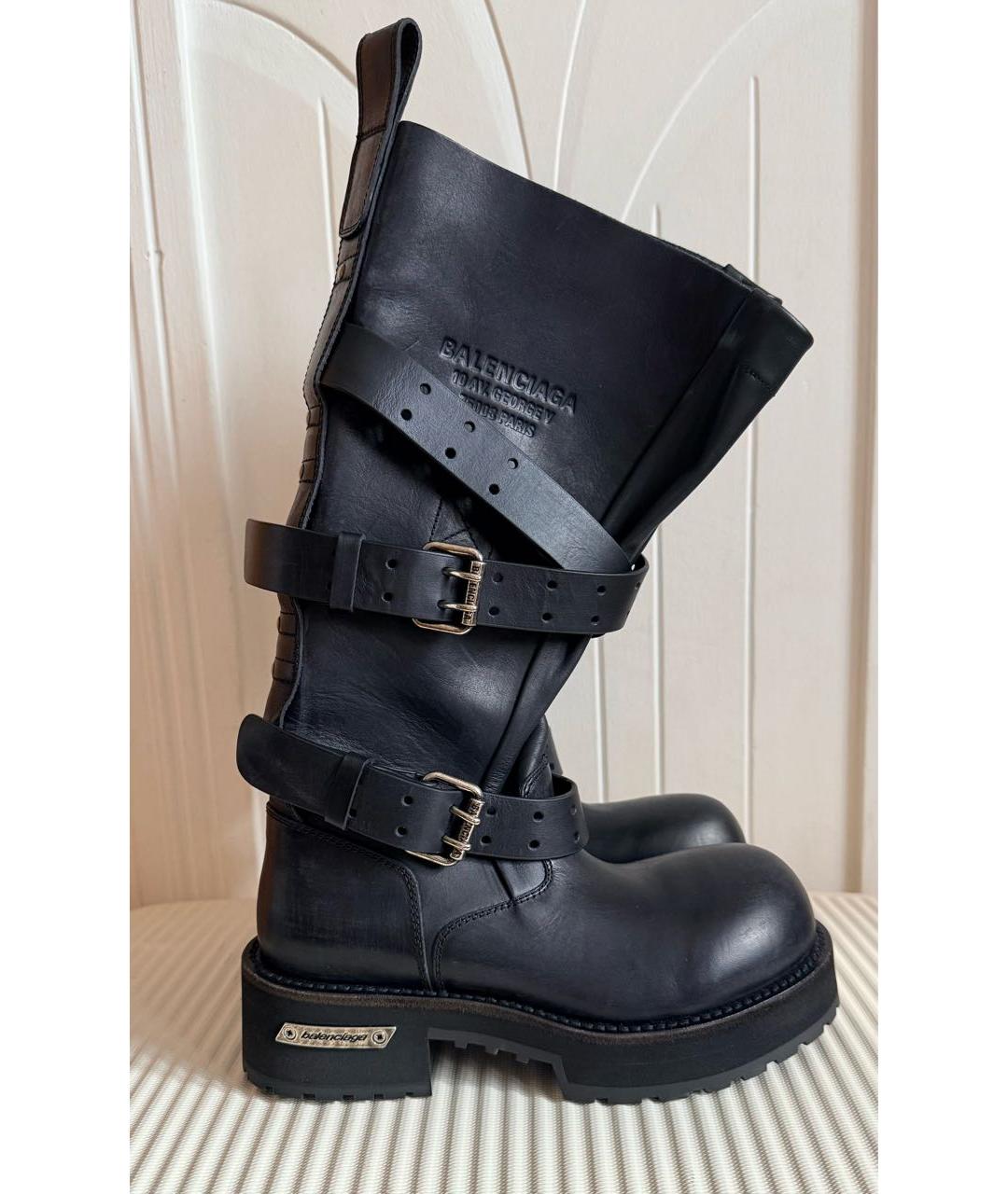 BALENCIAGA Черные кожаные сапоги, фото 8
