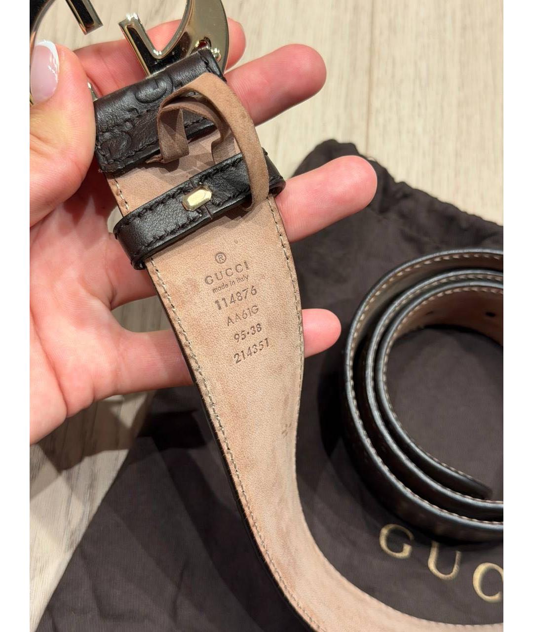 GUCCI Коричневый кожаный ремень, фото 4