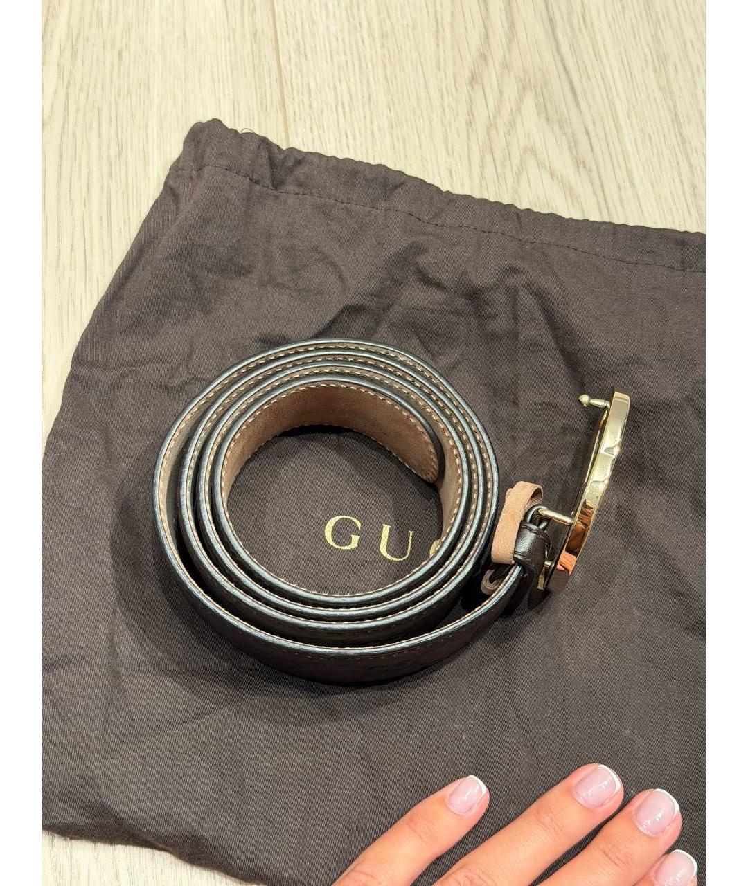GUCCI Коричневый кожаный ремень, фото 6