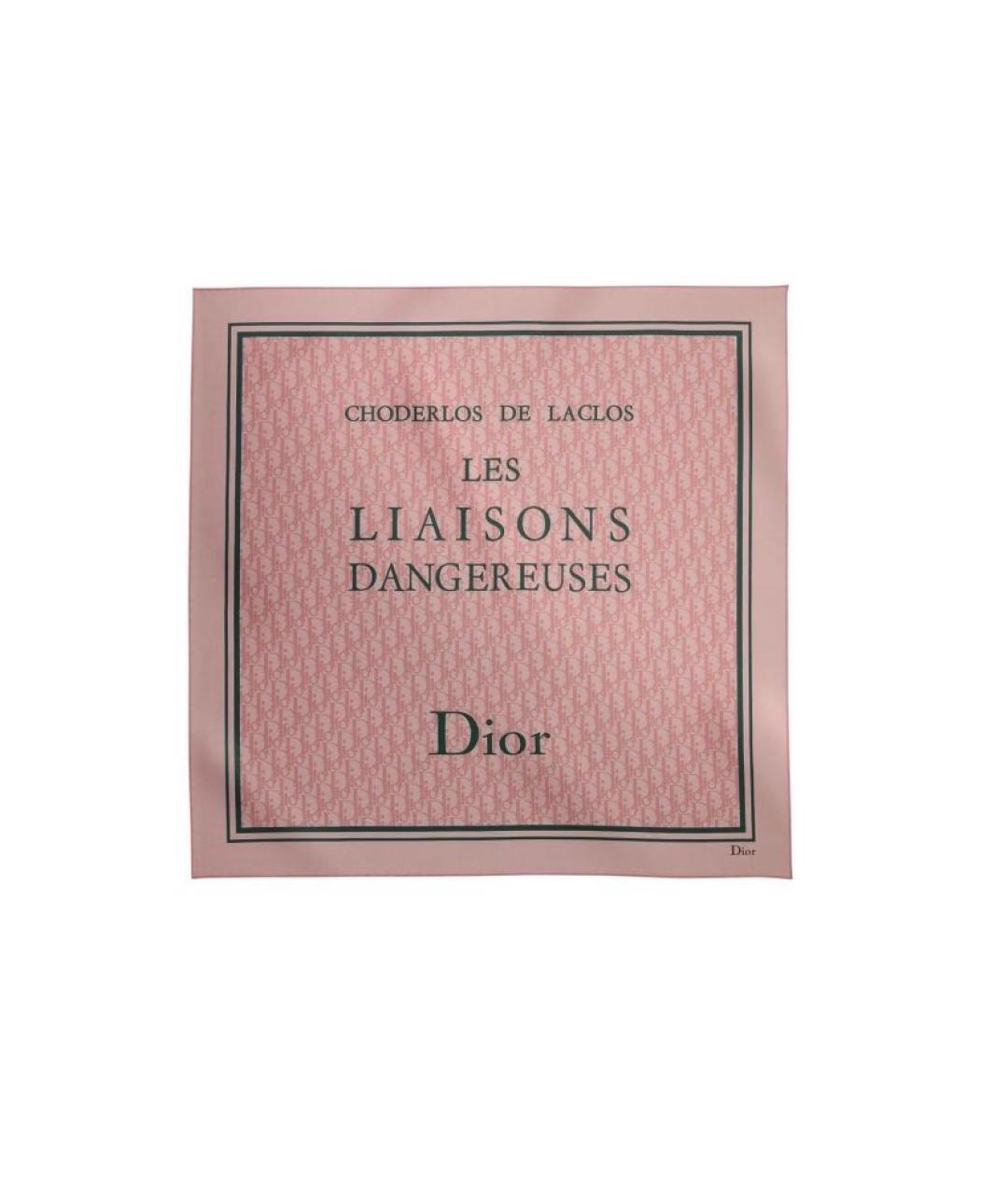 CHRISTIAN DIOR Розовый шелковый платок, фото 9