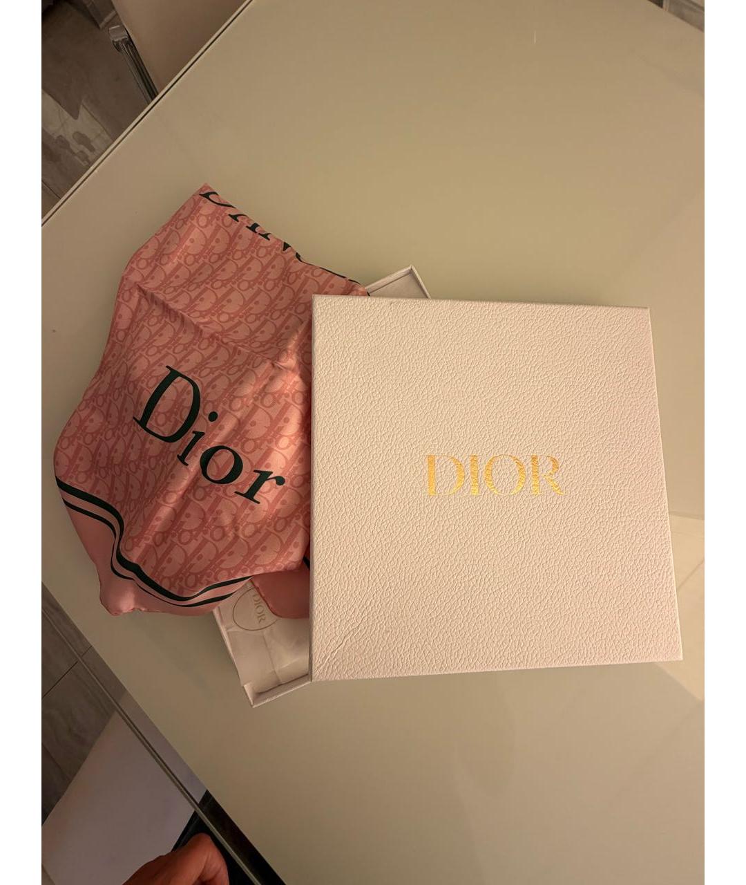 CHRISTIAN DIOR Розовый шелковый платок, фото 4